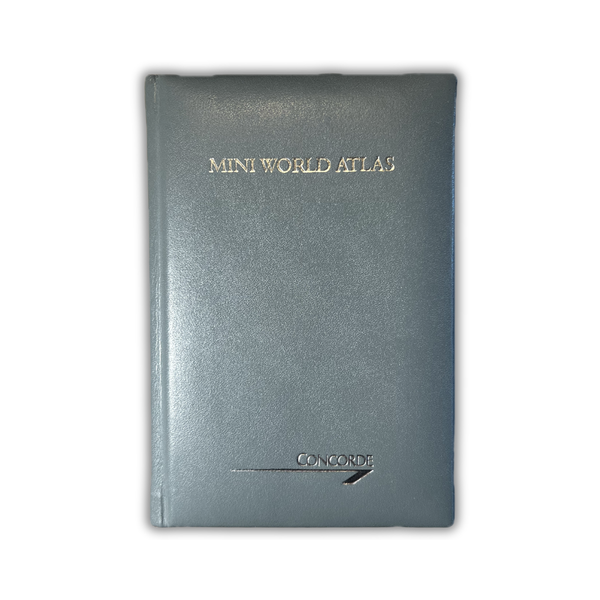 British Airways Concorde Mini World Atlas 1984 | Silver Edge Pocket Atlas
