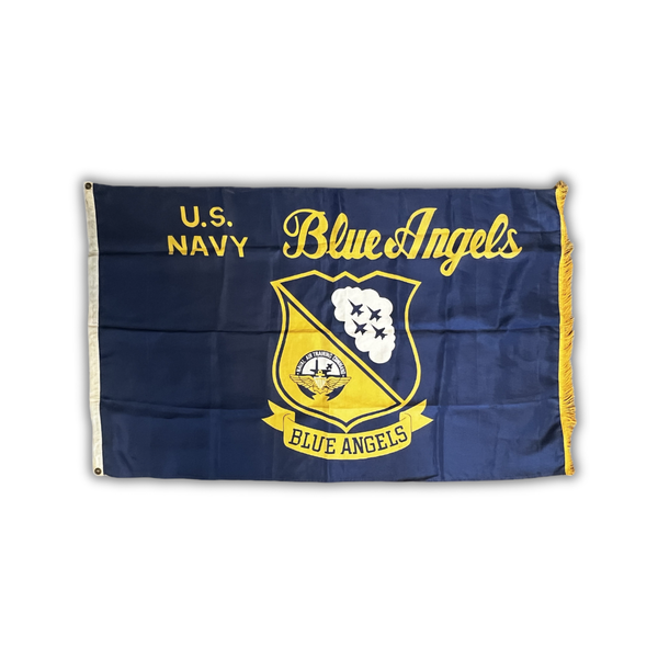 Vintage U.S. Navy Blue Angels 3x5 Flag with Fringe | Naval Aviation Memorabilia