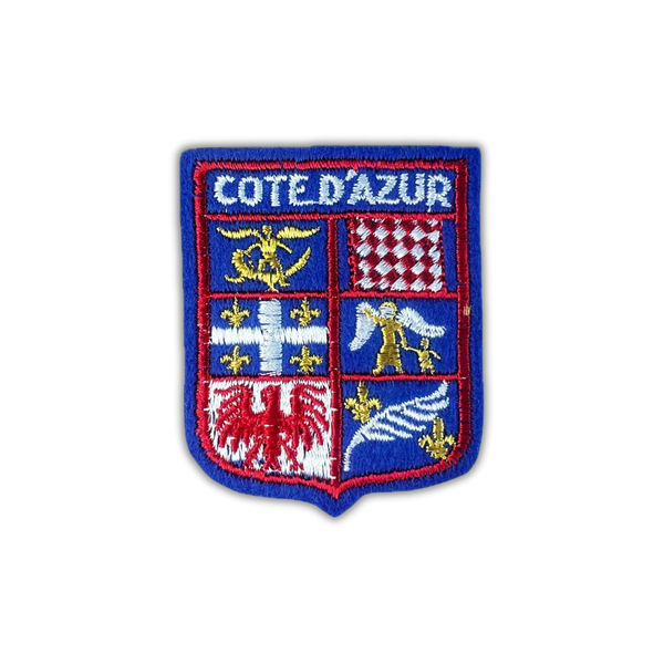 Vintage Côte d’Azur Patch | French Riviera Heraldic Embroidered Crest