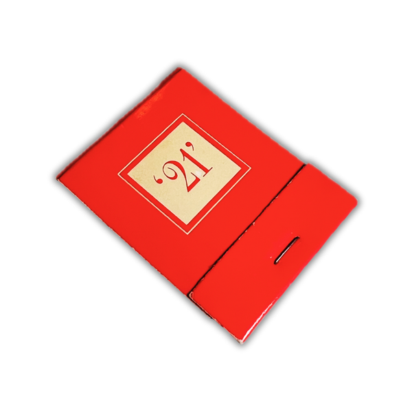 Vintage “21” Red Matchbooks — Original Bar Matchbooks (Light Wear)
