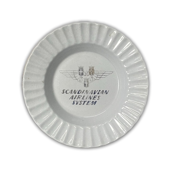 Vintage Scandinavian Airlines System SAS Porcelain Ashtray by Arabia