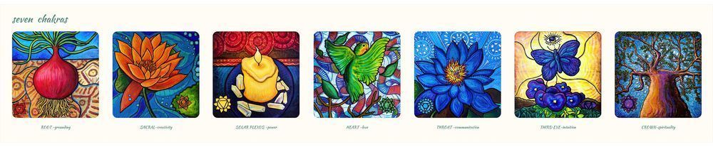 All Seven Chakras (Horizontal) -Complete Malawian Set