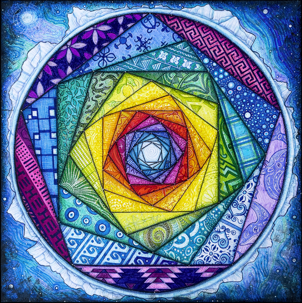 spiral art sacred geometry drawing gift by kristen palana