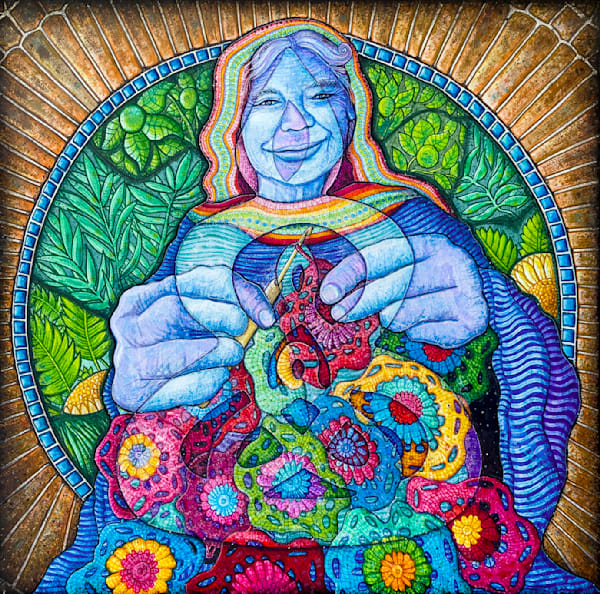 Grandmother Sacred Art Print Gift – Universal Grandma Love by Kristen Palana