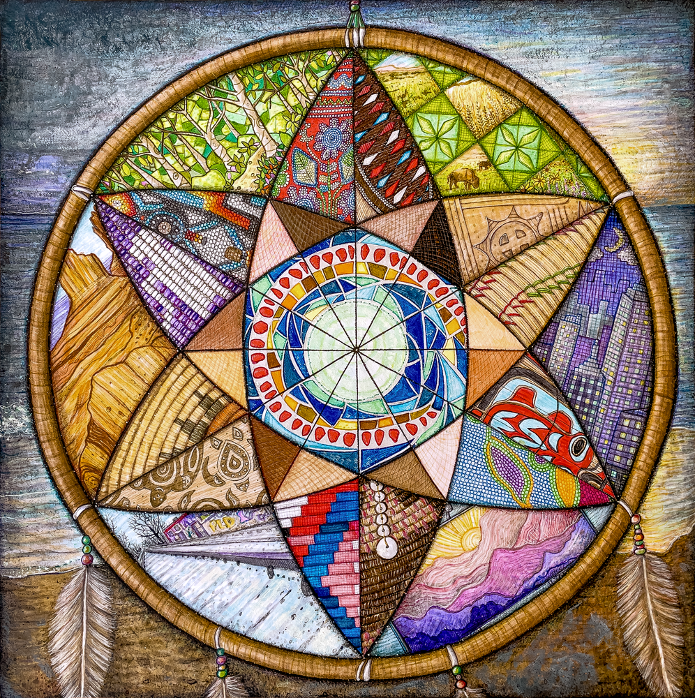 healing sacred geometry American drawing to unite opposites 