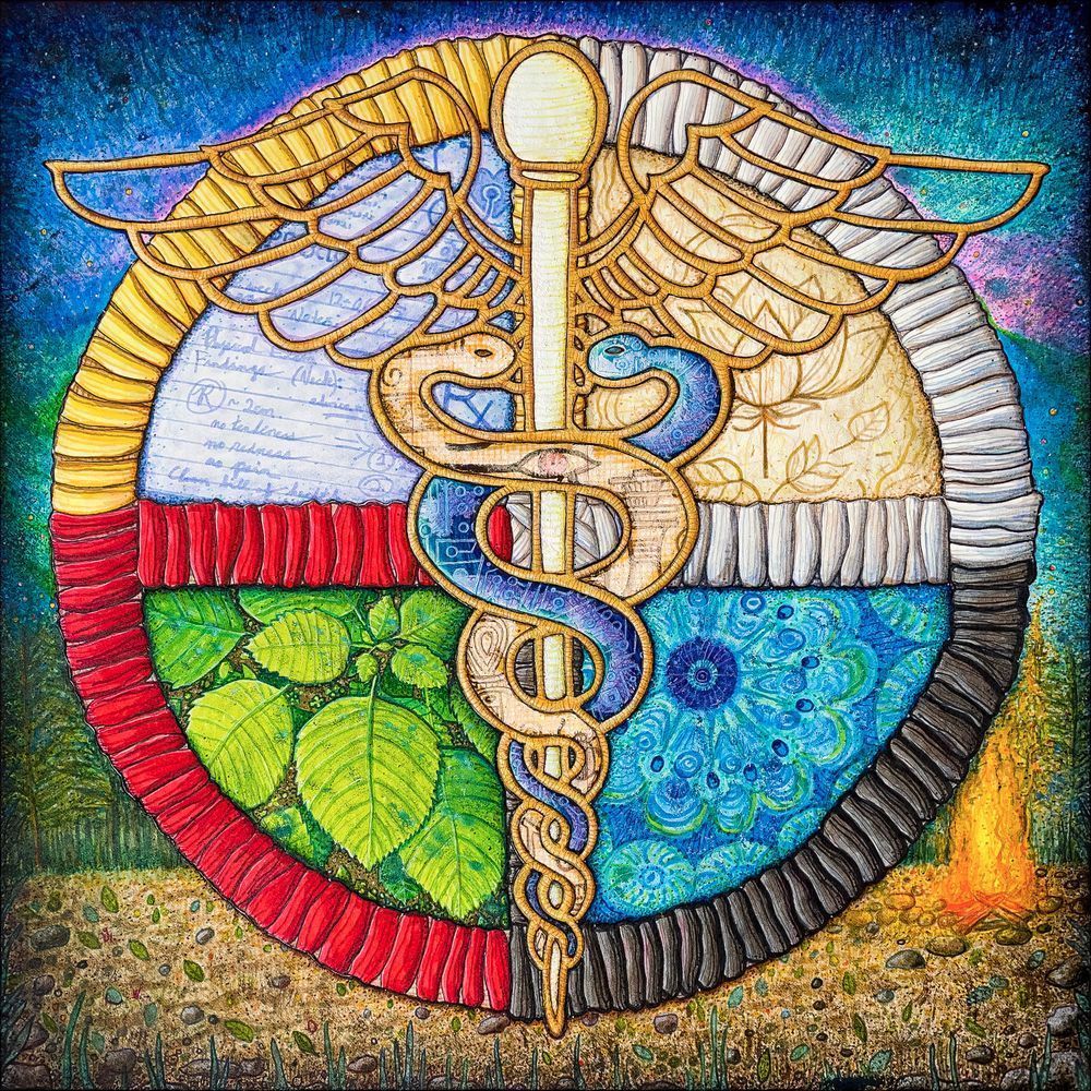 Healing Art Print – Sacred Medicine Wheel for Wellness & Renewal