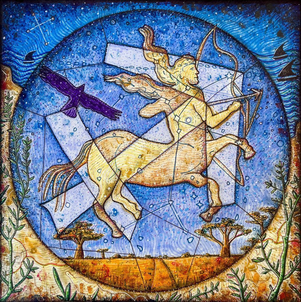 Sagittarius: Path of the Wayfinder – Multicultural Zodiac Art by Kristen Palana