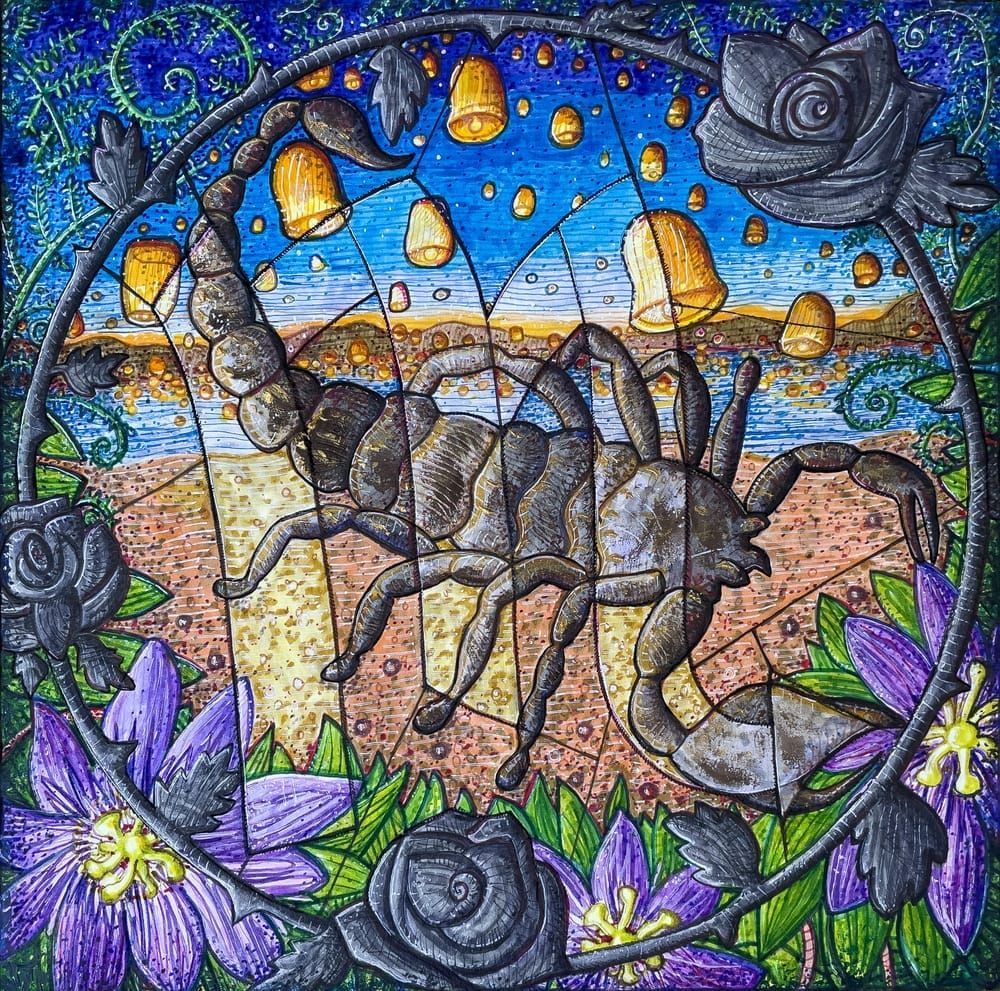 Scorpio Zodiac Art by Kristen Palana: Scorpio Mini Prints, Mugs, Gifts, Totes, and Stickers