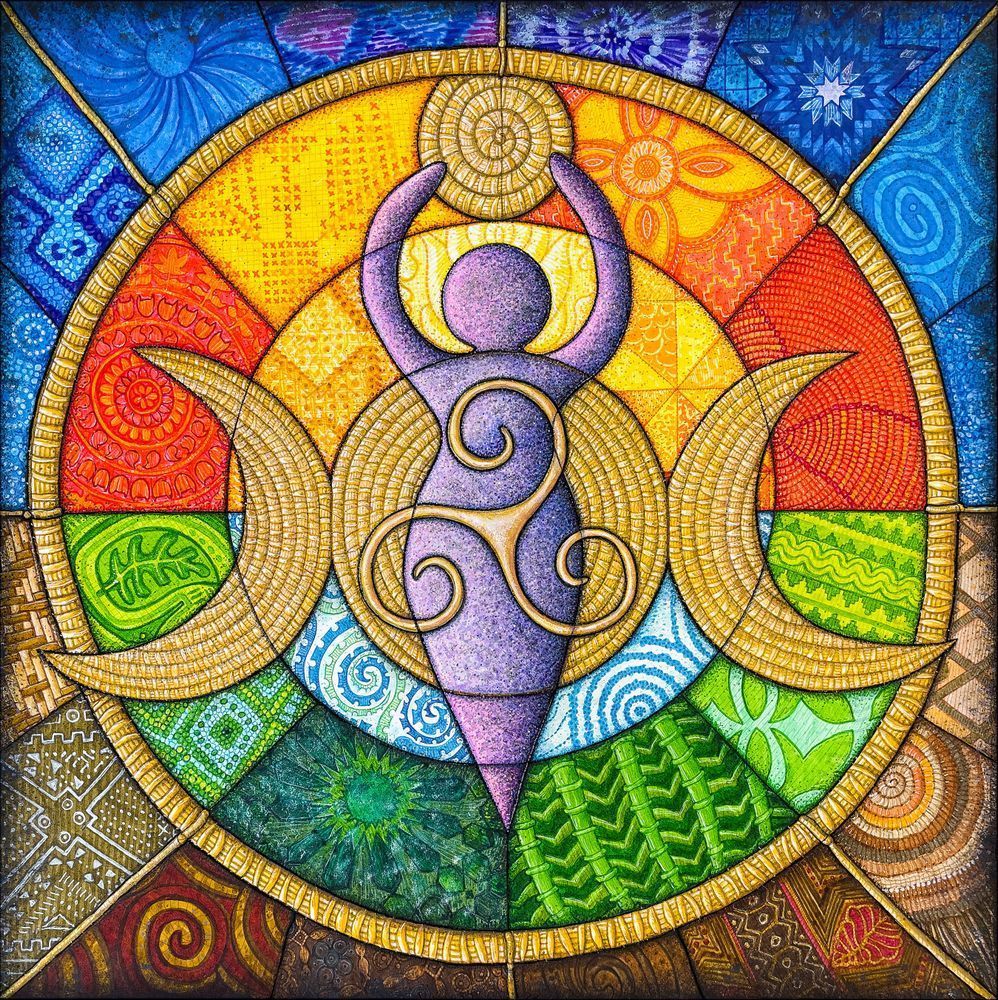 Goddess – Mixed Media Artwork Celebrating Feminine Strength, Sacred Symbols, and Cultural Heritage | Kristen Palana