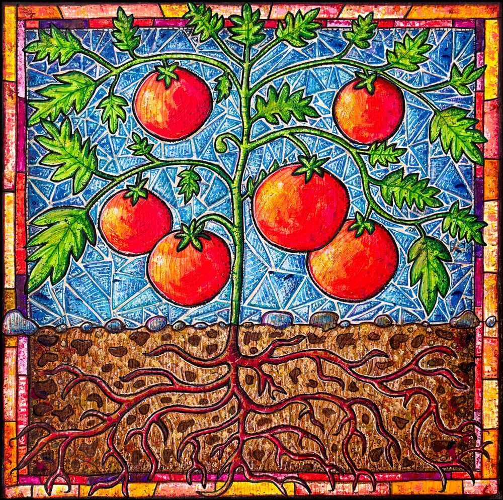 Gift Shop – Italian Root Chakra Tomato Art | Grounding Decor