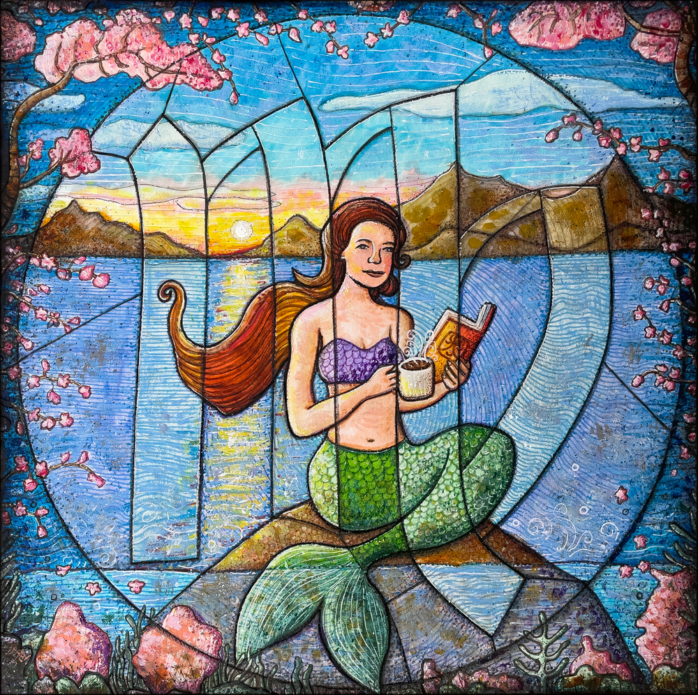 virgo mermaid morning ritual art print by kristen palana