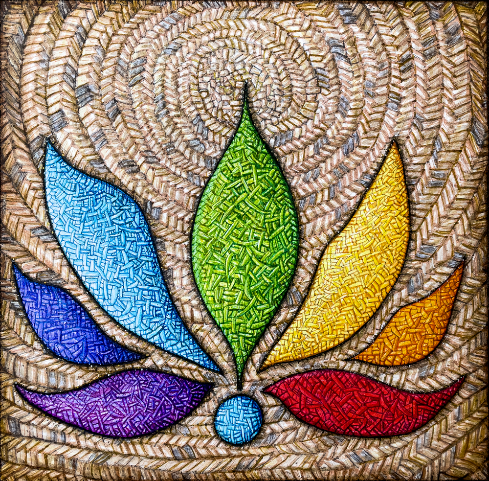 healing lotus basket drawing art
