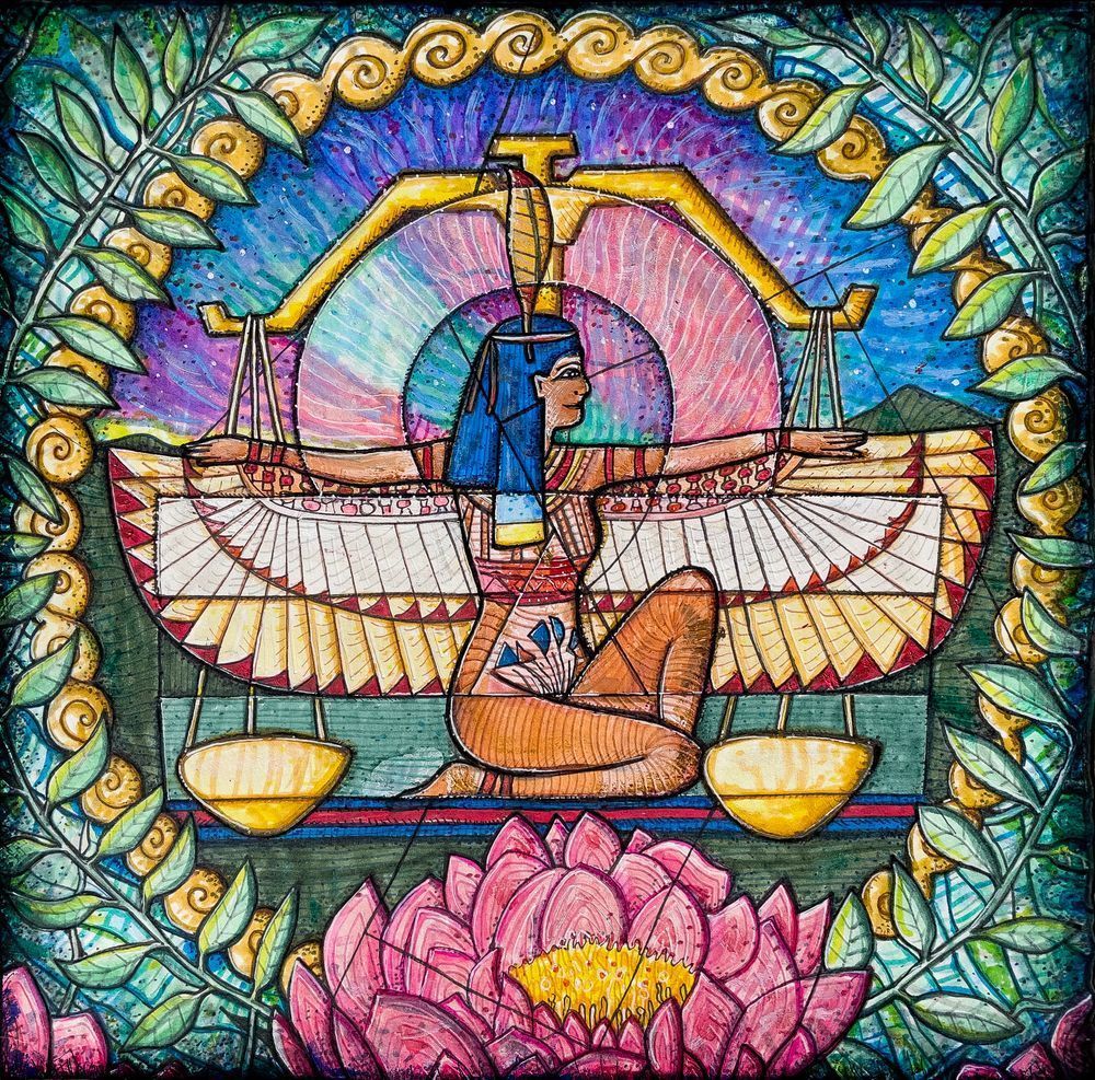 Libra's Balance: The Weight of Justice - Zodiac Art by Kristen Palana