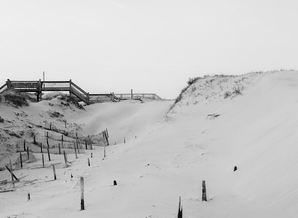 Dunes After The Storm Bw  Corolla Beach Series Art | Wild at Heart Art