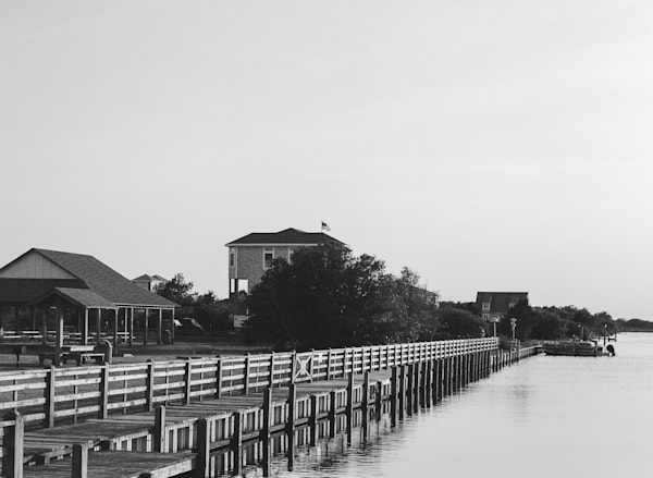 Dockside Bw  Corolla Beach Series Art | Wild at Heart Art