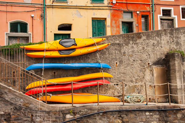Kayaks Riomaggiore Photography Art | Dana Echols Photography 