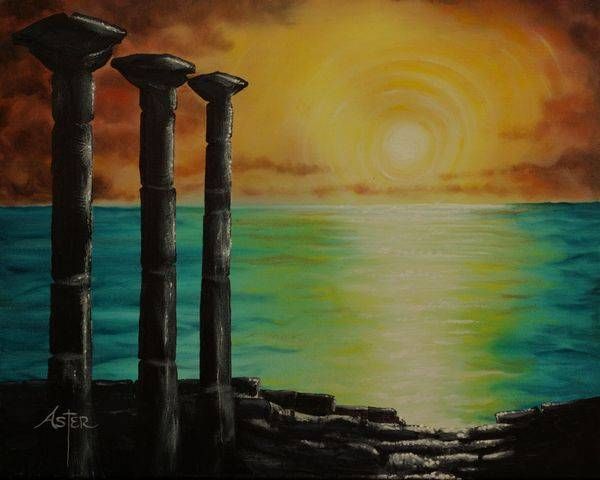 Athena Sunset Art | Aster's Art