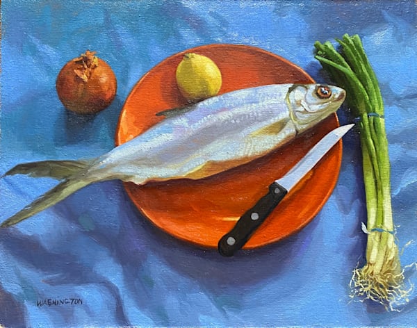 'Milkfish On A Scarlet Plate' Art | Joe Washington Gallery