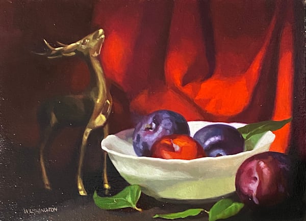 'Ruby Red With Plums' Art | Joe Washington Gallery