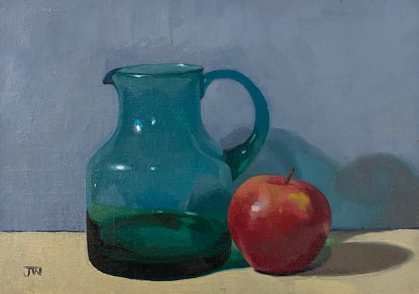 'Green Glass With Apple' Art | Joe Washington Gallery