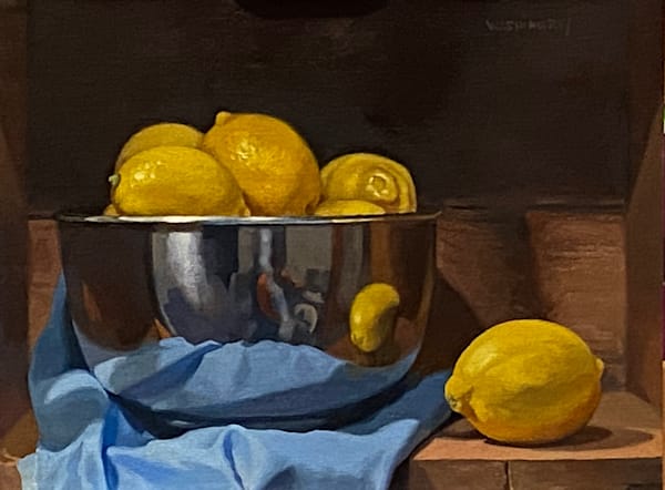 'Silver Bowl With Lemons' Art | Joe Washington Gallery