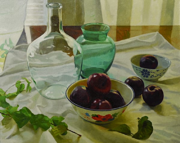 Silent Stillness With Plums Art | Joe Washington Gallery
