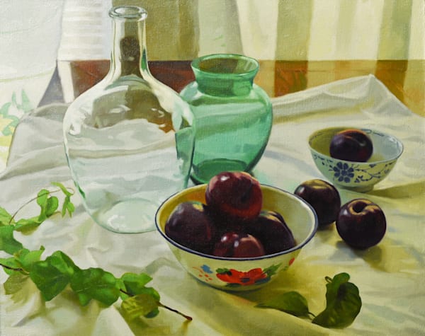 Silent Stillness With Plums Art | Joe Washington Gallery