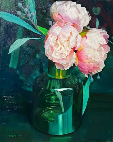 Peonies In Emerald Art | Joe Washington Gallery
