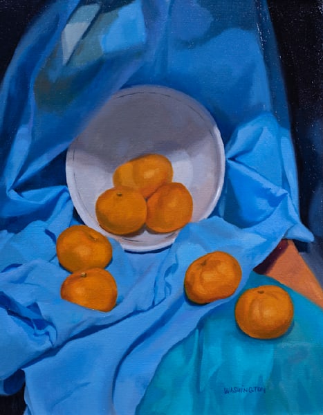 'mandarins In Blue' Art | Joe Washington Gallery