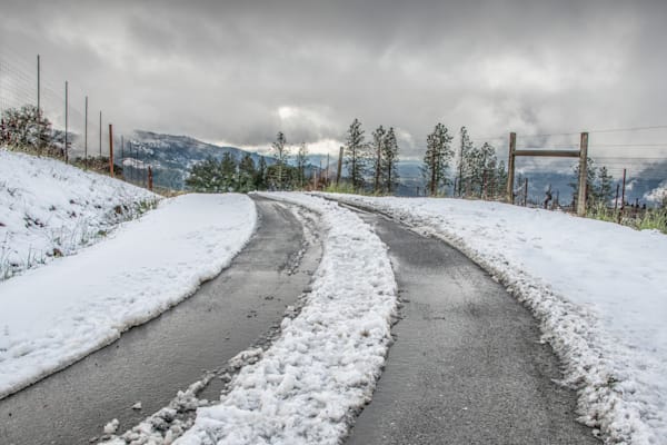 Curved Snowy Road Photography Art | Sonoma Fine Photography