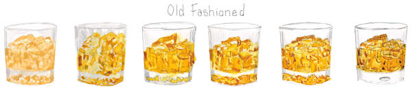 Old Fashioned Drinks Six Art | Mitch Hays Art