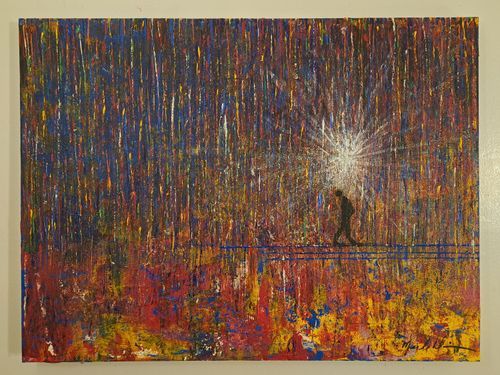 Sitting In The Vast Expanse Of Grief 36x48 Art | Blackbird