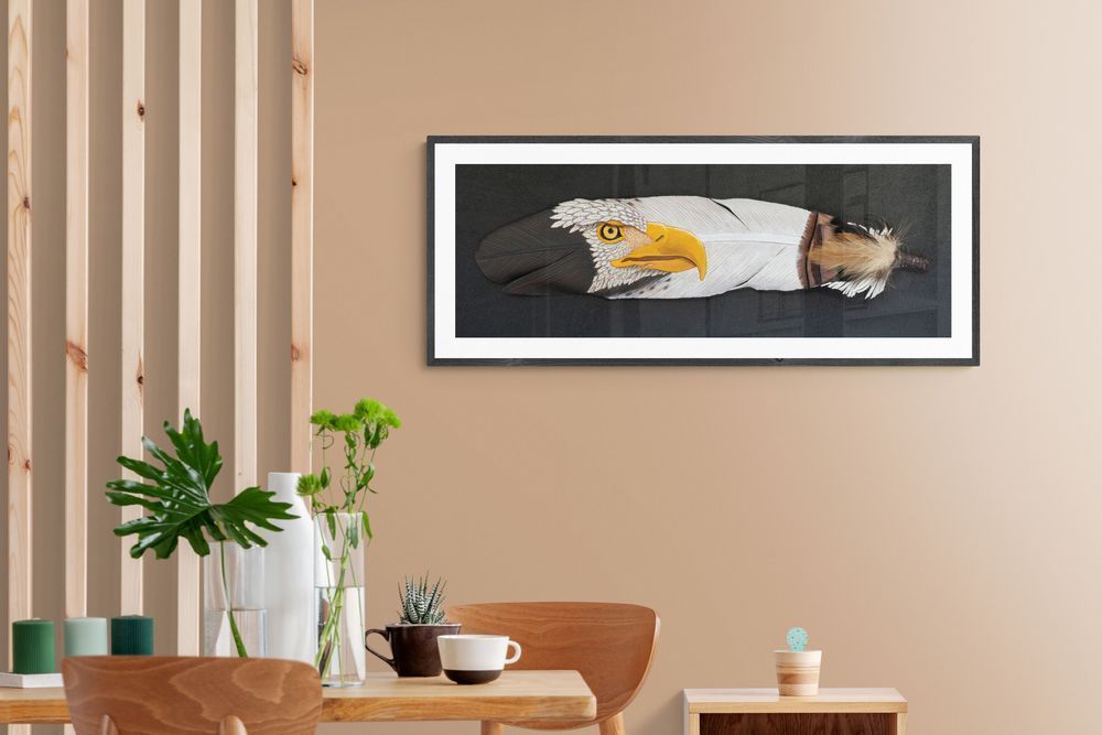 Bald Eagle2 Scandinavian Dining Room 1 Art | Christopher Kearns Leather Art