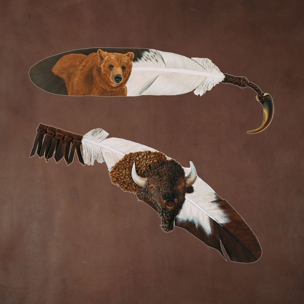 Grizz & Old F AI Thful Rocks   Brn Art | Christopher Kearns Leather Art