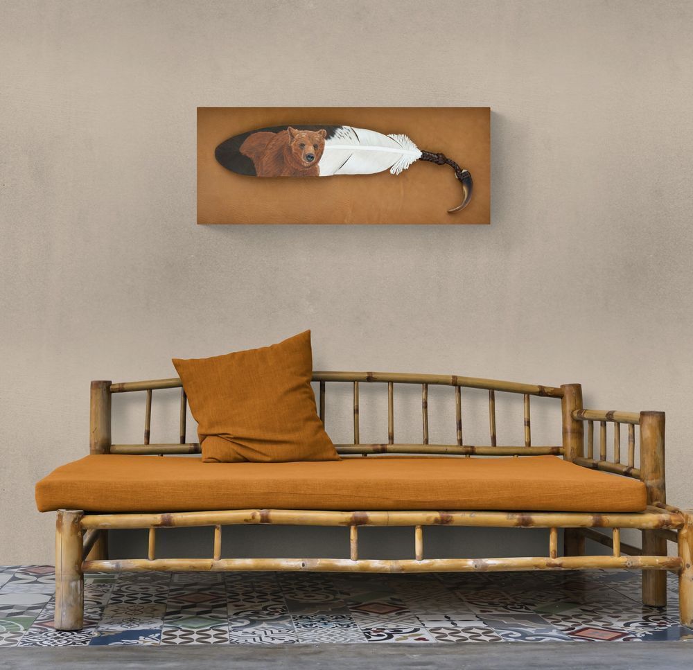 Grizz Tropical Outdoor Seat Art | Christopher Kearns Leather Art