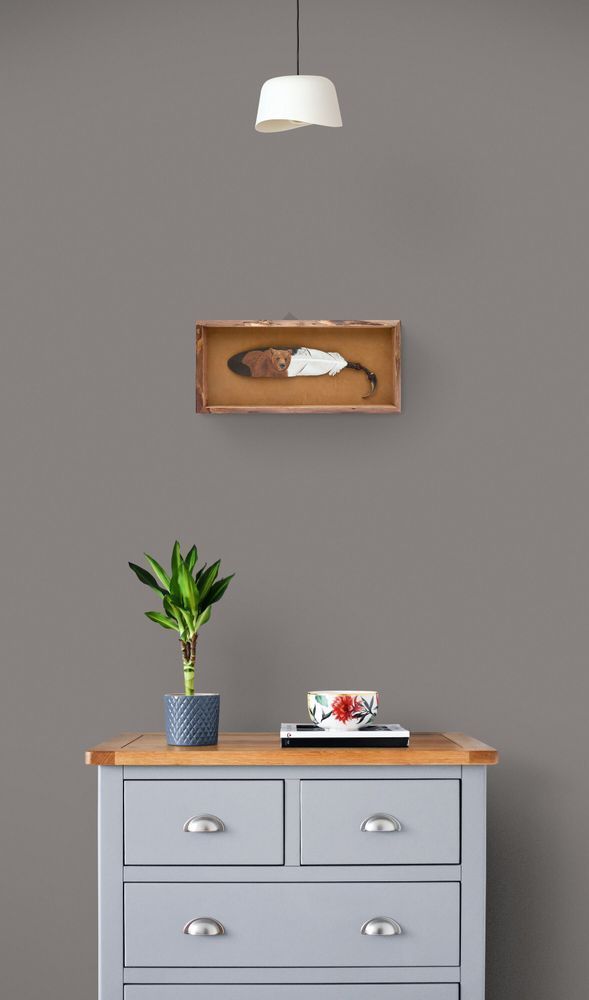 Grizz Original The Gray Wood Cabinet Art | Christopher Kearns Leather Art