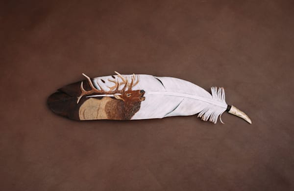 Sunrise Elk   Brown Art | Christopher Kearns Leather Art