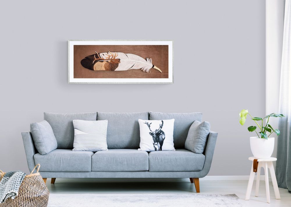 Sunrise Elk Print Comfy Lounge Corner Art | Christopher Kearns Leather Art