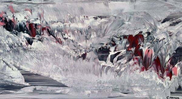 Icescape Original Textured Acrylic Painting | C. Hamza Fine Art