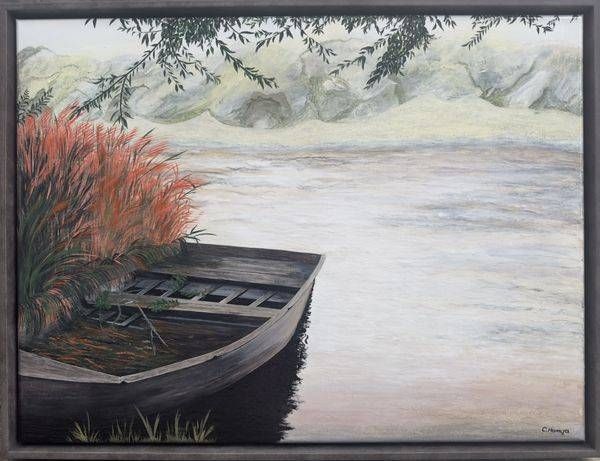 Silent Anchor Original Framed Painting | C. Hamza Art