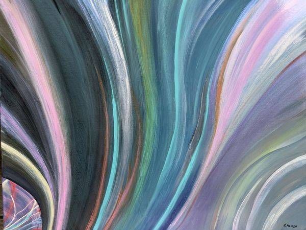 The Northern Lights Original Aurora Painting | C. Hamza Art