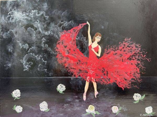 Bliss on Stage Original Dancer Painting | C. Hamza Fine Art