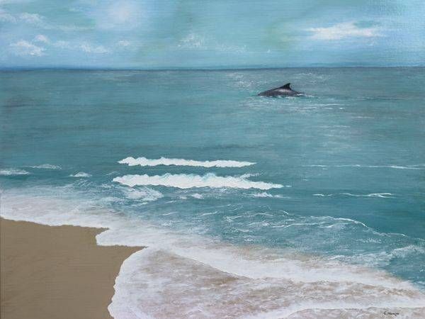 Seascape Serenity Original Ocean Painting | C. Hamza Art