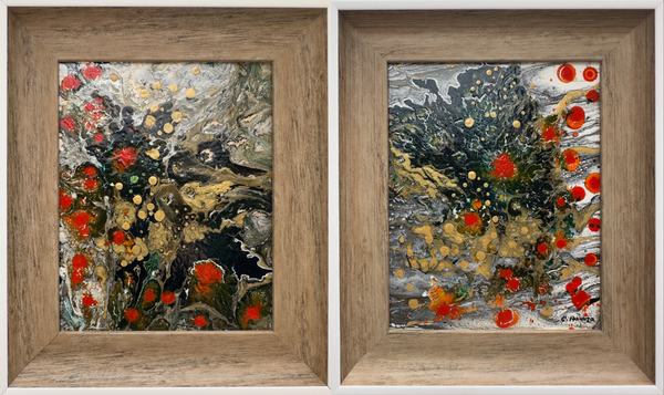 Quiet Joy Original Abstract Diptych Painting | C. Hamza