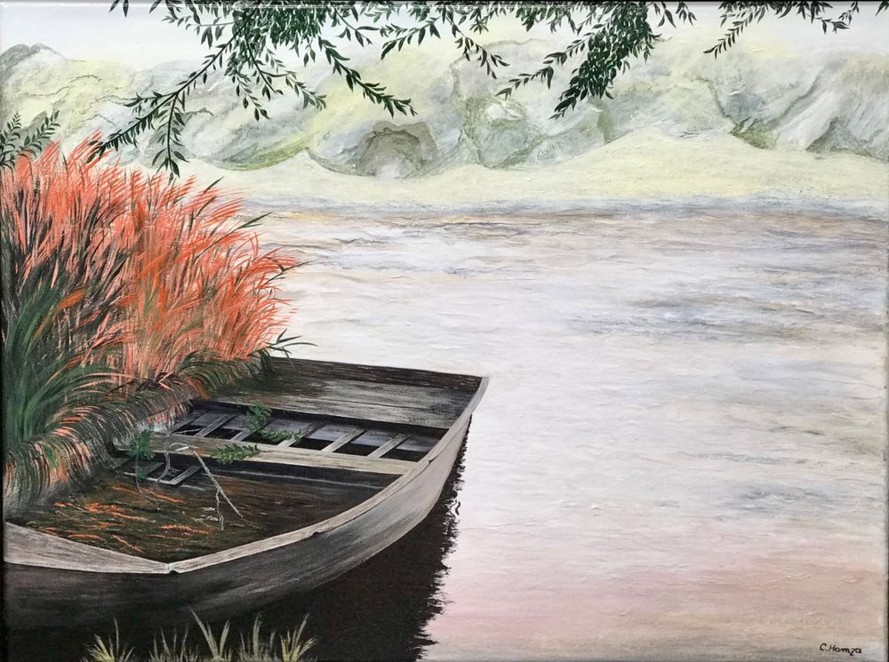 Waterscape Boat & Lake Art Prints & Tote Bags | C. Hamza