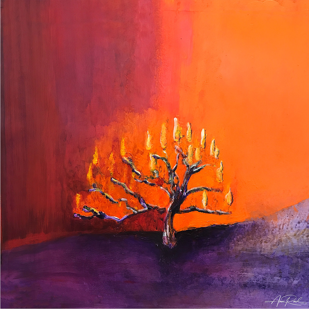 Burning Bush - Abstract Prophetic Fine Art Print | Anne Reid Artist | Canada