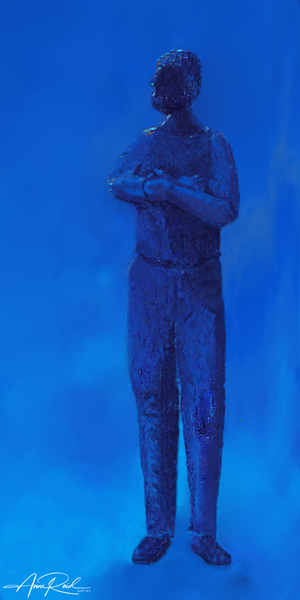 BLUE MAN 1 - METAL PRINT - ANNE REID ARTIST
