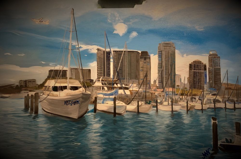 The Docks Vignette Art | NikkiWorks: Fine Art and Paint Parties